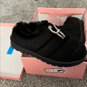 Juicy Couture Black Slippers-NWT